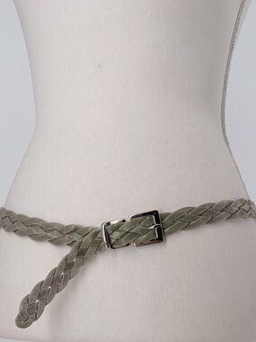 Vintage Silvertone Braided Belt SILVER Pre-owned